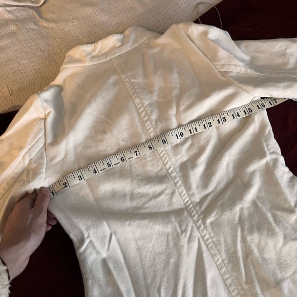 JACOB Cream Button Up Pea Coat Medium - Picture 11 of 13
